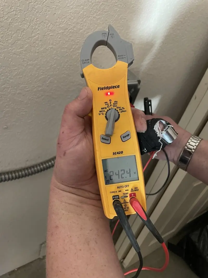 Voltage testing with clamp meter during Electrical Installation Services in Clementon